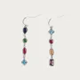 Platinum Plated 925 Sterling Silver Flower Drop Earrings