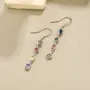 Platinum Plated 925 Sterling Silver Flower Drop Earrings
