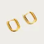 18K Gold Plated 925 Sterling Silver Link Hoop Earrings