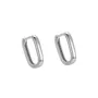 Platinum Plated 925 Sterling Silver Link Hoop Earrings
