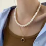 Round Cut Champagne 24K Gold Plated Yellow Gold 21" Necklace