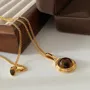 Round Cut Champagne 24K Gold Plated Yellow Gold 21" Necklace