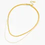 Titanium 17" Yellow Gold 2 Layered Chain Necklace