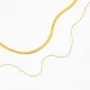 Titanium 17" Yellow Gold 2 Layered Chain Necklace