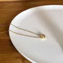 Round Diamond White 925 Sterling Silver Yellow Gold 17" Necklace