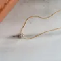 Round Diamond White Titanium Yellow Gold 17" Necklace