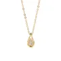Pear Diamond White 925 Sterling Silver Yellow Gold 16" Necklace