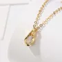 Pear Diamond White 925 Sterling Silver Yellow Gold 16" Necklace