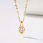 Pear Diamond White 925 Sterling Silver Yellow Gold 16" Necklace