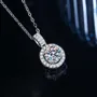 Round Diamond White 925 Sterling Silver Halo 16" Necklace