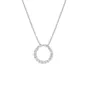 Round Diamond White 925 Sterling Silver 16" Necklace