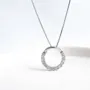 Round Diamond White 925 Sterling Silver 16" Necklace