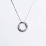 Round Diamond White 925 Sterling Silver 16" Necklace