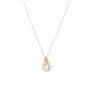 Pear 925 Sterling Silver Crystal Quartz Yellow Gold 15.4 Inches Necklace