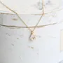 Pear 925 Sterling Silver Crystal Quartz Yellow Gold 15.4 Inches Necklace