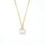 Handbag 925 Sterling Silver Crystal Quartz Yellow Gold 16.5 Inches Necklace