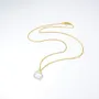 Handbag 925 Sterling Silver Crystal Quartz Yellow Gold 16.5 Inches Necklace