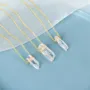 Crystal Quartz Yellow Gold 16 Inches Necklace