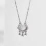 Oval 925 Sterling Silver Crystal Quartz 15.4 Inches Necklace