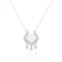Oval 925 Sterling Silver Crystal Quartz 15.4 Inches Necklace