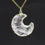 Moon Crystal Quartz Yellow Gold 16 Inches Necklace