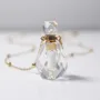 Mini Perfume Bottle Crystal Quartz Yellow Gold 25.6 Inches Necklace