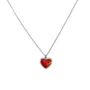 Platinum Plated Carnelian Heart Necklace