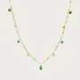 18K Gold Plated 925 Sterling Silver Emerald Green Necklace