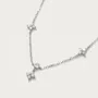 Platinum Plated 925 Sterling Silver Lucky Clover Necklace
