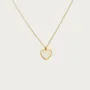 18K Gold Plated White Agate Heart Necklace