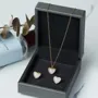 18K Gold Plated White Agate Heart Necklace