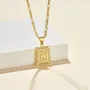 A-Z Initial Letter 18K Gold Plated 20 Inches Figaro Chain Pendant Necklace