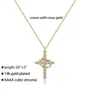 Diamond White Cross Pendant Choker 18 Inches Necklace