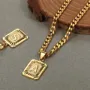 A-Z Initial Letter 20 Inches Cuban Chain Pendant Necklace