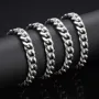 7mm Silver Color Necklace Stainless Steel Cuban Link Chain