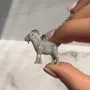 20inch/50mm 18K Gold Plated Diamond White Goat Pendant Necklace