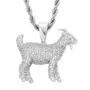 20inch/50mm 18K Gold Plated Diamond White Goat Pendant Necklace