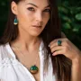 Wood And Resin Aurora Borealis Necklace Anniversary Birthday Gift