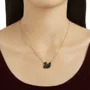 Rose Gold Fancy Black Swan Necklace in Sterling Silver