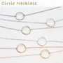 Dainty Circle Karma Necklace Eternity Simple Open Circle Gift
