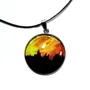 Yellow Aurora Borealis Wood And Resin Anniversary Necklace