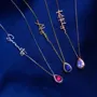 Pear Cut Personalized Handmade Birthstone Name Necklace
