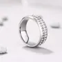 Diamond White Round Cut Titanium Steel Men's Ring