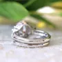 Diamond White Vintage Oval Cut Halo Bridal Ring Sets