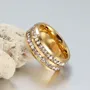Diamond White Round Cut Yellow Gold Titanium Men's Band