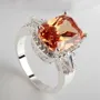Radiant Cut Orange Engagement Ring