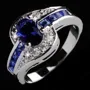 Sapphire Blue Oval Cut Engagement Ring