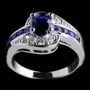 Sapphire Blue Oval Cut Engagement Ring