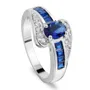 Sapphire Blue Oval Cut Engagement Ring